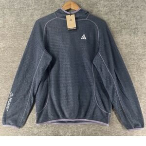 Nike $180 ACG Wolf Lichen Mid-Layer Top Hoodie THUNDER BLUE Medium DV9426-437